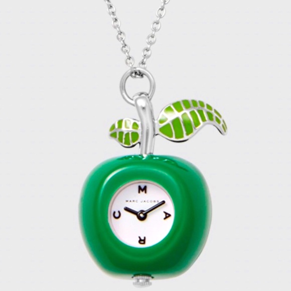 Marc Jacobs Accessories - 🌴 MARC JACOBS GREEN APPLE 🍏 CLOCK PENDANT NECKLACE! 🎊